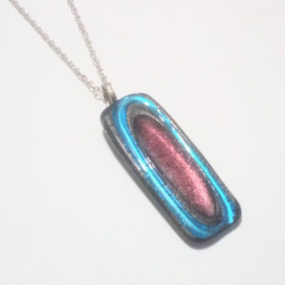 Multi Color Murano Art Glass Pendant Necklace - Picture 3 of 5